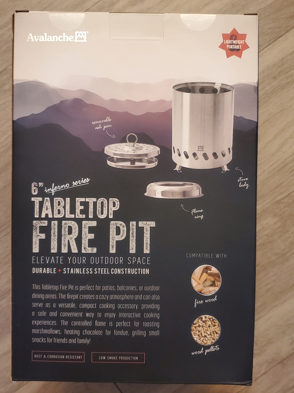 Avalanche 6" Stainless Steel Tabletop Fire Pit - Silver - Picture 3 of 7